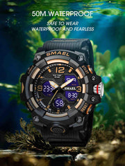 Men Water Resistant Round Pointer Electronic Watch
