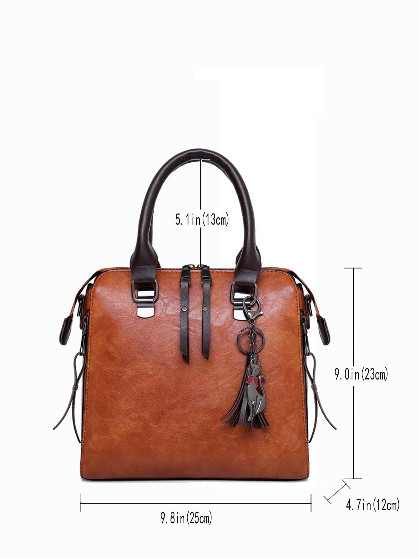 【Black Friday Sale】New Fashion Trend One Shoulder Crossbody Mother Bag Set of Four Pieces Retro Contrast Oil Leather Handheld Women's Bag