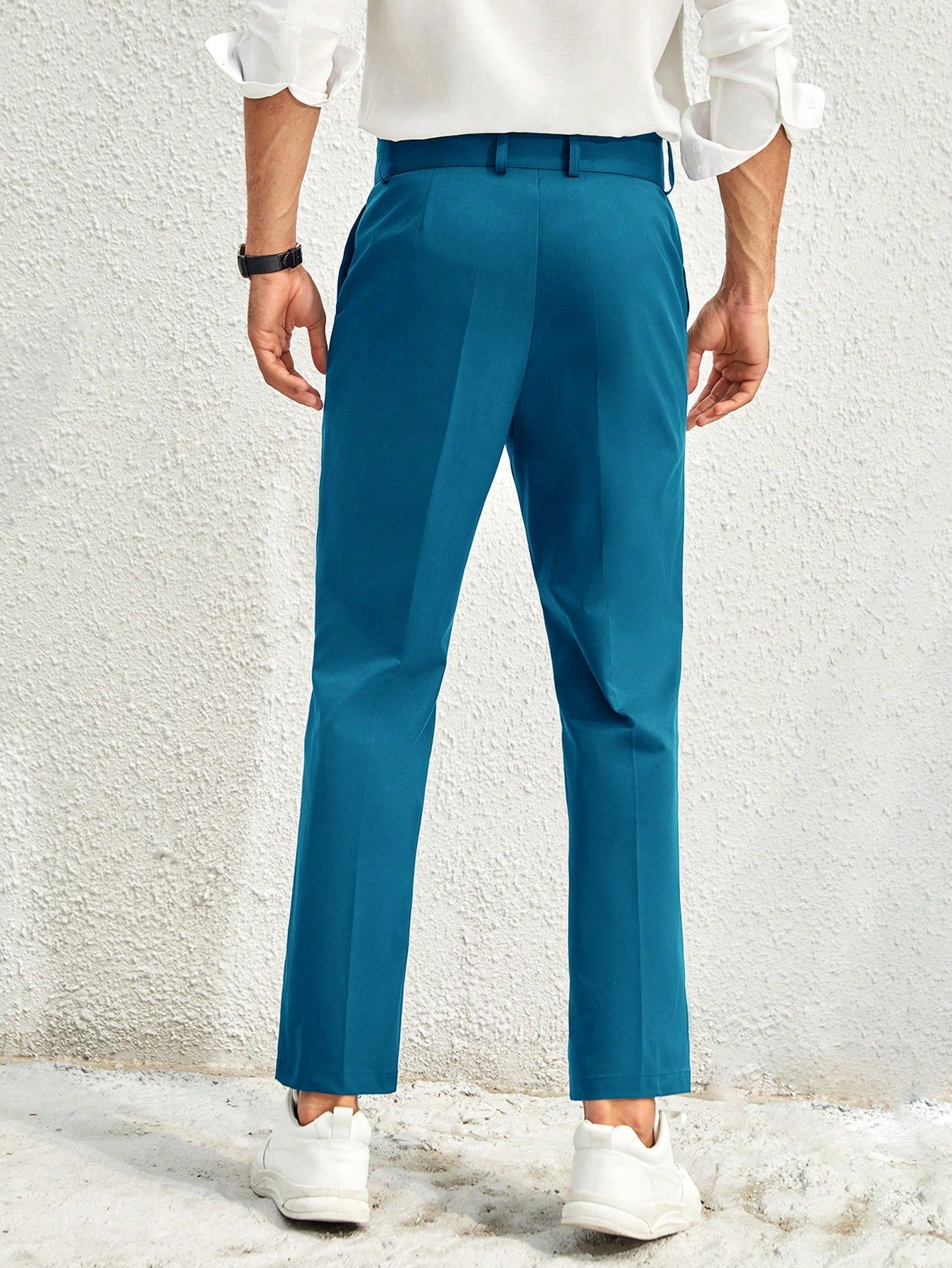 Manfinity Mode Men Solid Slant Pocket Suit Pants