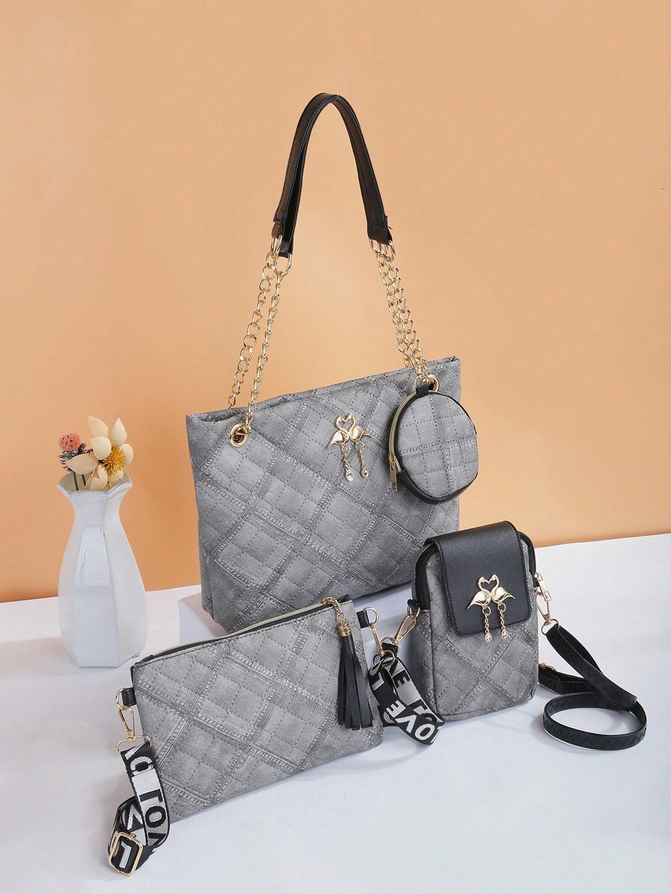 Trendy And Fashionable New Style Mini Women'S Combination Bag With Tote, Crossbody And Single Shoulder Options
