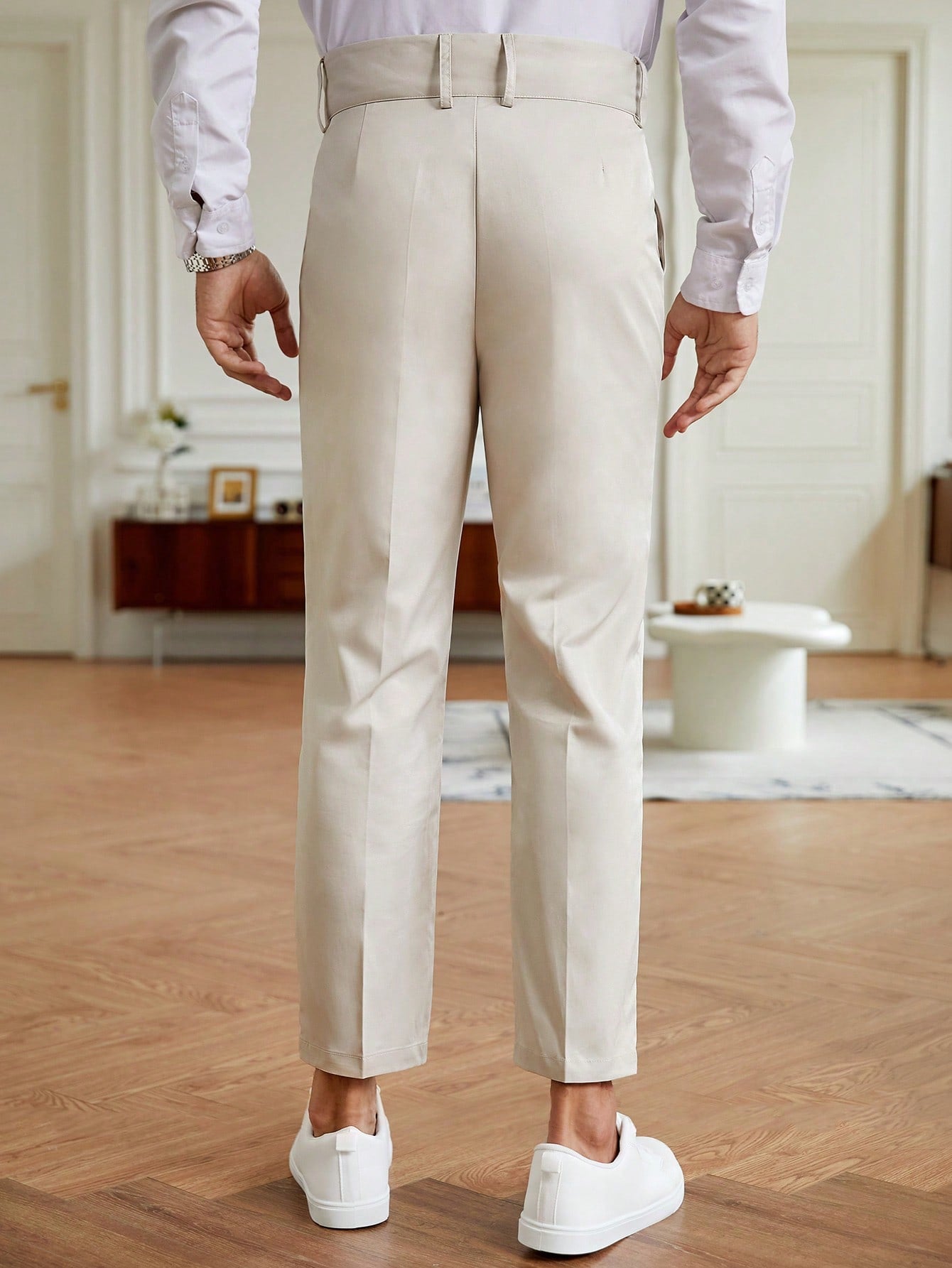 Manfinity Mode Men Solid Slant Pocket Suit Pants