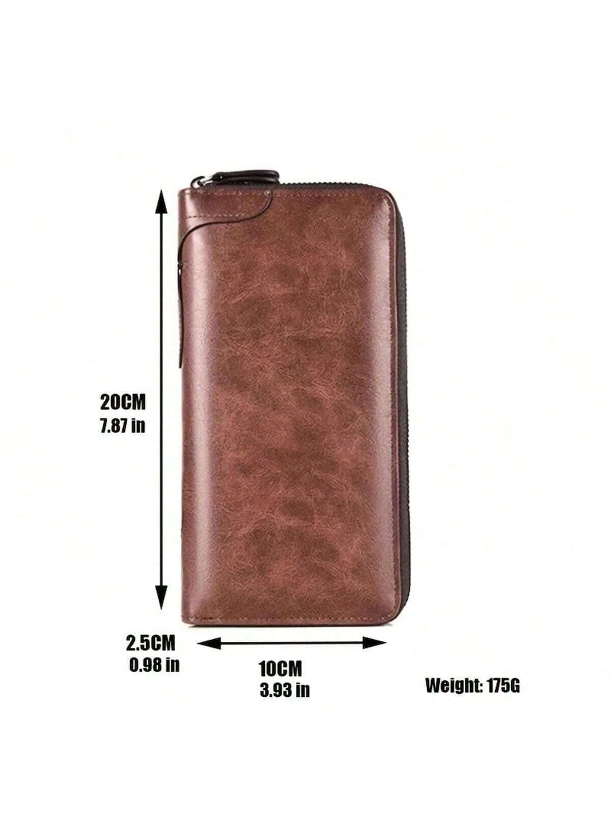 Men's Long Zipper Wallet Pu Leather Wallet for Men RFID Blocking Business Clutch Bag Credit Card Holder Purse Man