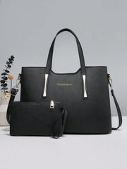 Women's Fashionable & Versatile Large Capacity Simple Tote Bag 2pcs/set