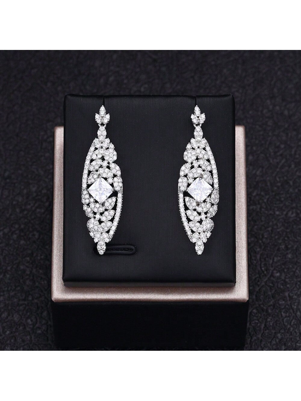 Luxury Zirconia Jewelry Water Drop 4pcs Bridal Nigerian Necklace Earring Wedding Jewelry Set For Women Bridal
