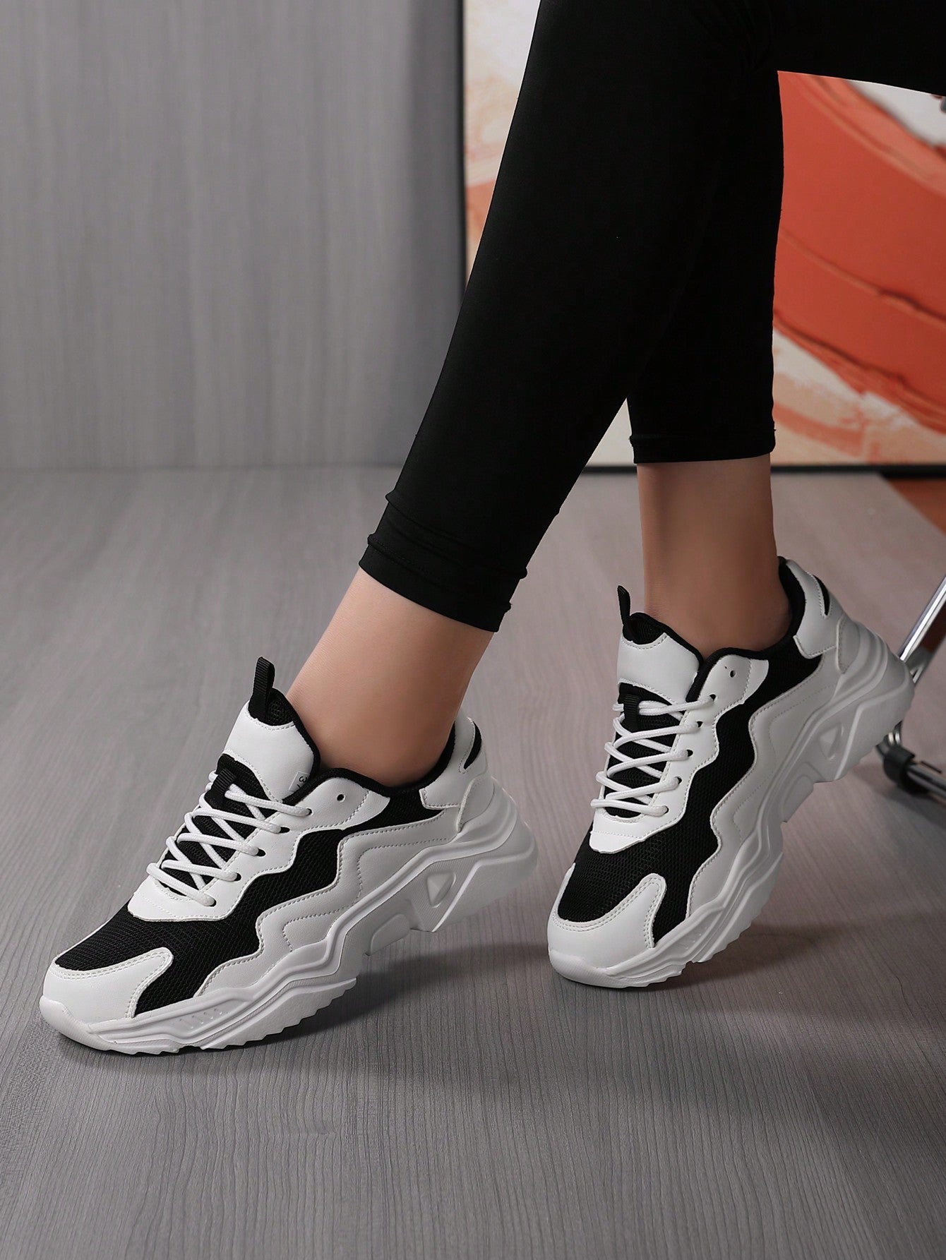 Women'S White Breathable Mesh Sneakers, Comfortable Low Top Lace Up Shoes, Women'S Casual Walking Shoes