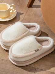 Women's Winter Simple Thick-Soled Home Slippers With Anti-Slip, Warm Plush Lining, Thick Eva Material, Silent For Couples